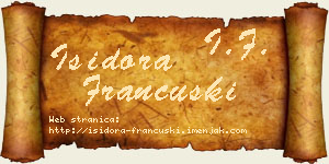 Isidora Francuski vizit kartica
